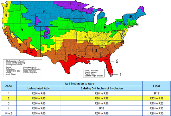 Insulation Climate Zone Map